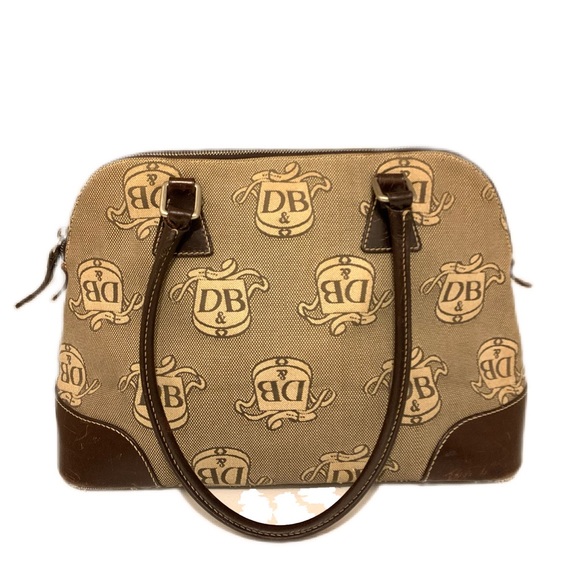 Dooney & Bourke Brown/Tan Signature Canvas Leather Purse - Picture 2 of 16
